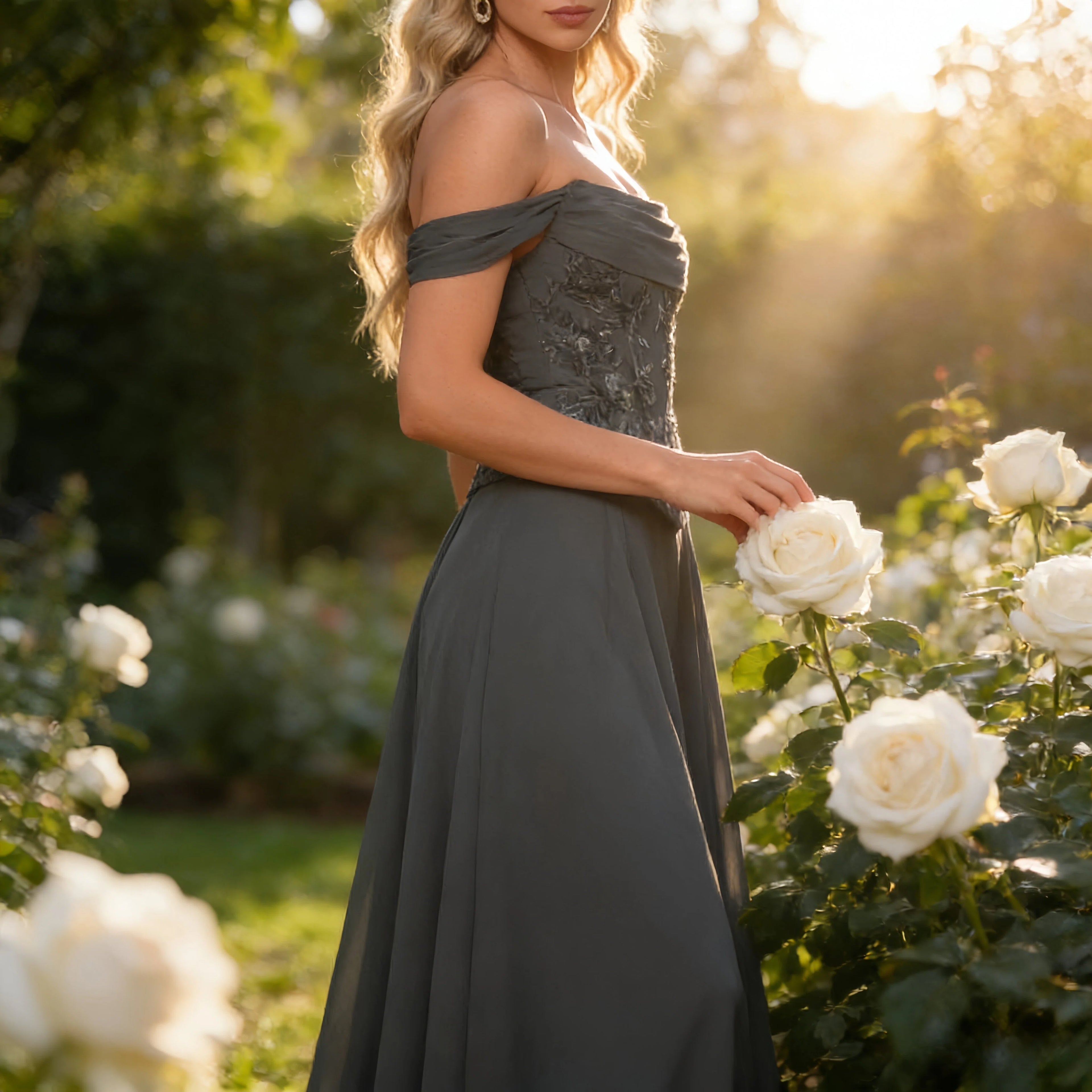 Elegantes Multiway Maxikleid Dunkelgrün Rückenfrei V Ausschnitt Festliches Abendkleid