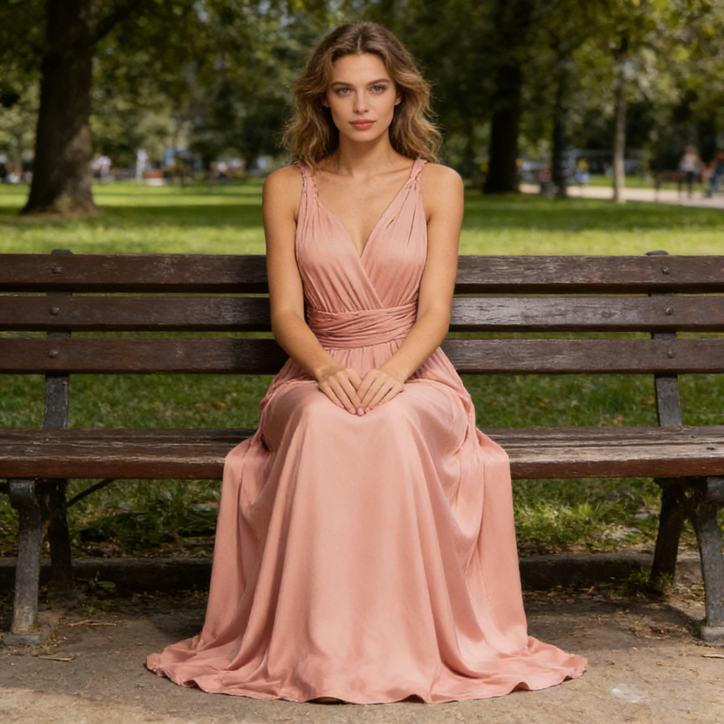 Elegantes Multiway Maxikleid Rosa Rückenfrei Abendkleid mit Elastischer Taille