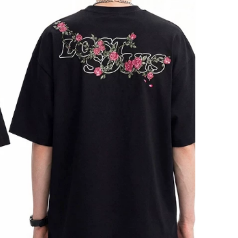 Herren T-Shirt High-Street Bestickt Kurzarm Frühling Sommer Modernes Design Oberteil