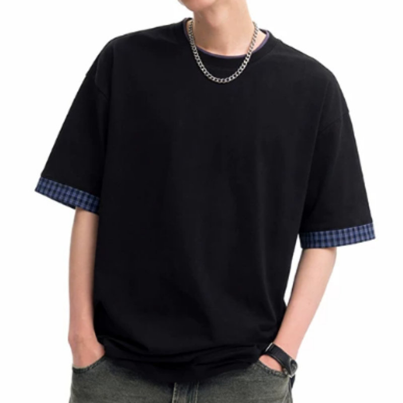 Herren T-Shirt Karomuster Einfach Kurzarm Sommer Trendig Lockere Passform Große Größen Oberteil