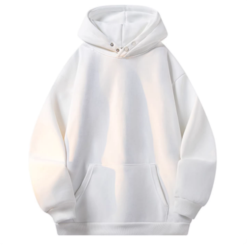 Herren Hoodie aus Baumwolle mit Knopfleiste – Premium Kapuzenpullover im American Style, Lässiges Sweatshirt für Frühjahr & Herbst, Hochwertiges Basic-Oberteil