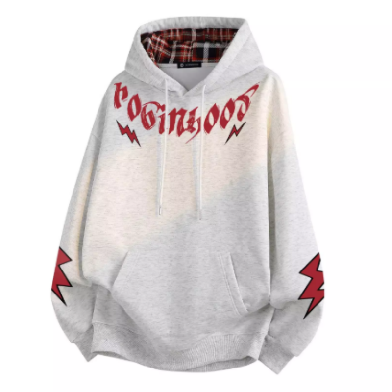 Herren Hoodie mit Vintage-Buchstaben-Print – American Style Kapuzenpullover, Oversized Passform, Lässiges Herbst-Oberteil für Männer, Casual Streetwear