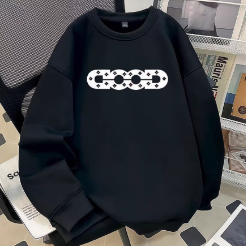 Oversized Sweatshirt mit Buchstaben-Print – Cooles Rundhals-Oberteil für Jungen & Mädchen, Lässiger Crewneck-Pulli für Frühling & Herbst, Baggy Style