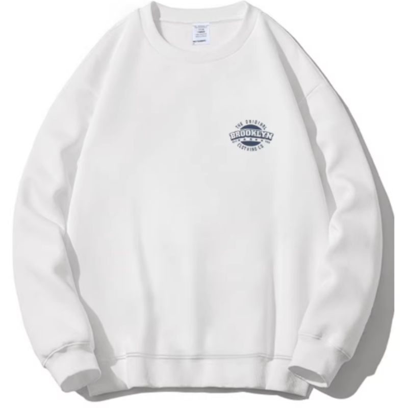 Retro Rundhals Sweatshirt Herren – Minimalistischer Letter-Print, Vintage-Look, Design-Konzept, Casual Fit