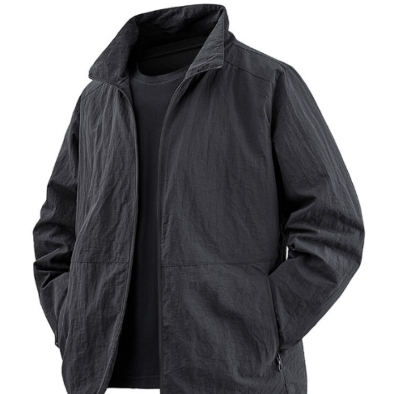 Herren Outdoorjacke mit Stehkragen – Wasserabweisender Windbreaker – Robuste Übergangsjacke im Workwear-Stil