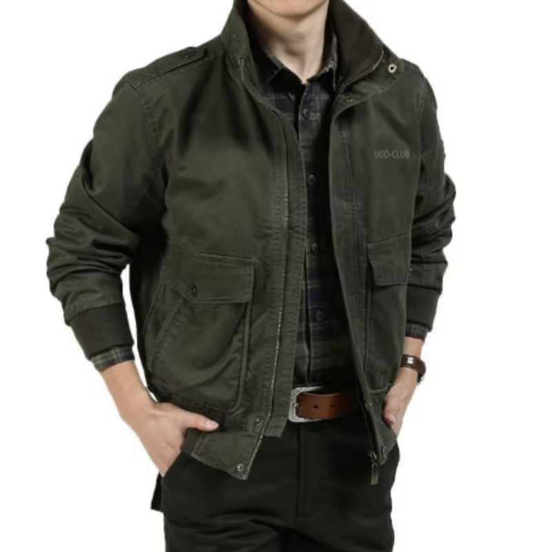 Herren Utility Jacke mit Stehkragen – Moderne Workwear-Jacke für junge Männer – Lässiger Freizeit-Blouson im Cargo-Stil