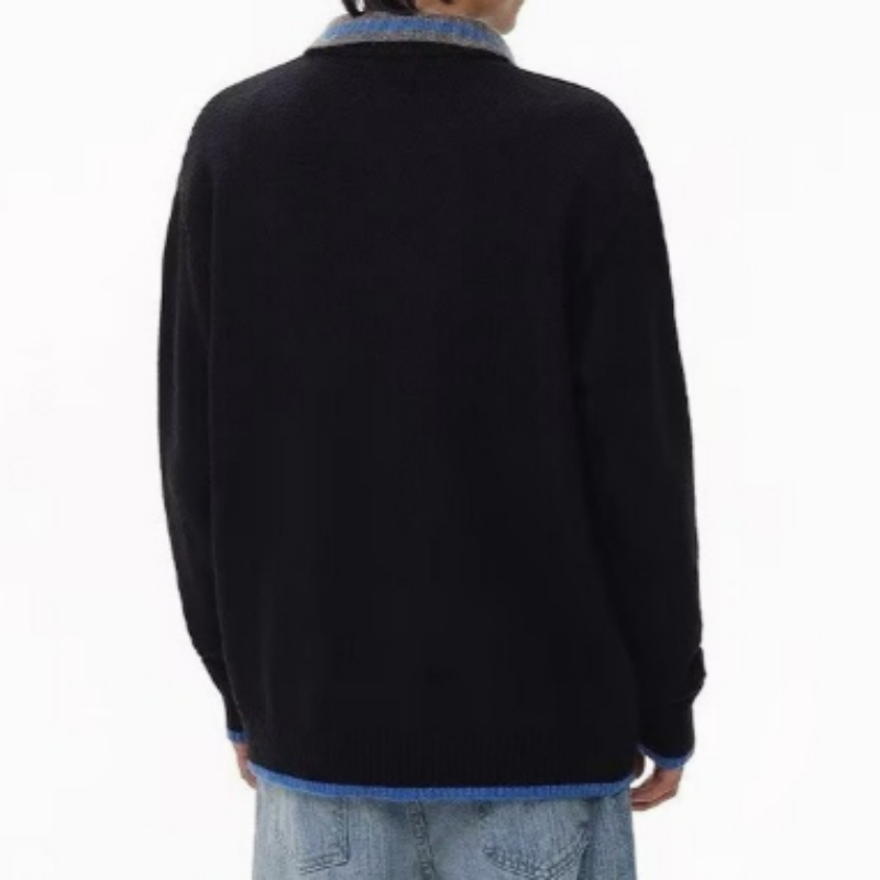 Herren Strickpullover mit Polo-Kragen – Lockerer Casual Pullover, Bequemes Langarm-Oberteil für Alltag & Freizeit