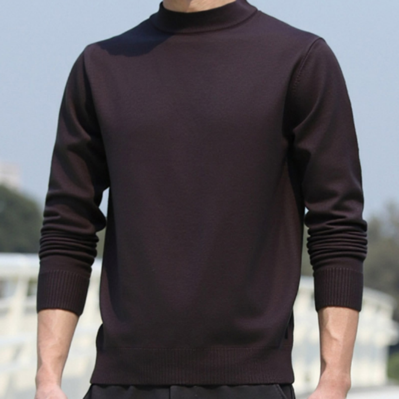 Herren Strickpullover mit Halber Rollkragen – Minimalistischer Mock-Neck Sweater, Casual Feinstrick für Herren