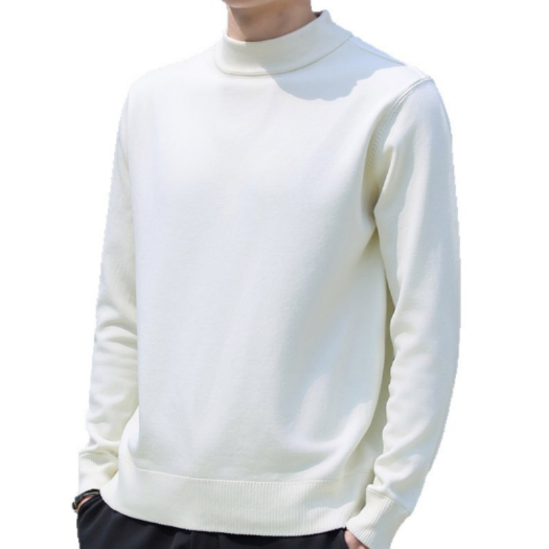 Herren Strickpullover mit Halber Rollkragen – Minimalistischer Mock-Neck Sweater, Casual Feinstrick für Herren