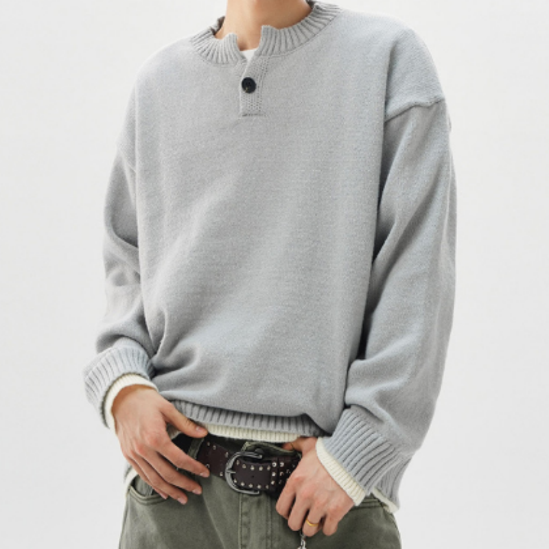 Herren Strickpullover mit V-Ausschnitt – Minimalistischer Feinstrick-Pulli, Klassisches Basic-Oberteil für Layering