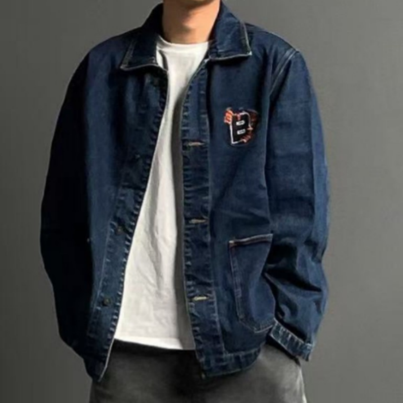 Herren Lederjacke aus echtem Rindsleder – Klassische Business-Jacke mit Umlegekragen & Reißverschluss