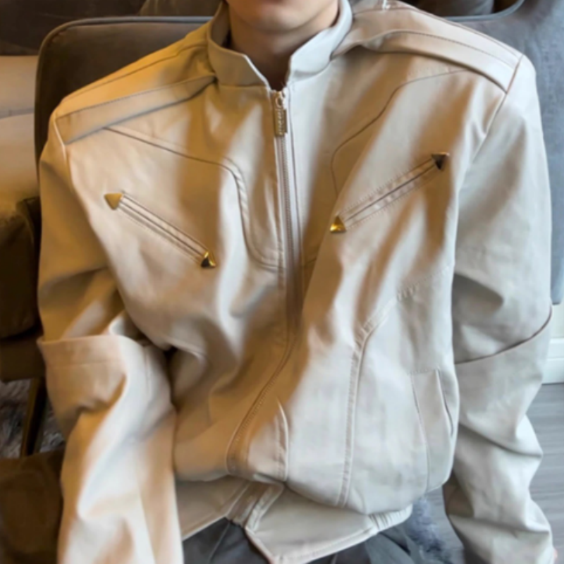 Kurze Herren Lederjacke im Flieger-Stil – Klassische Bikerjacke & Bomber-Blouson – Robuste Übergangsjacke für Männer