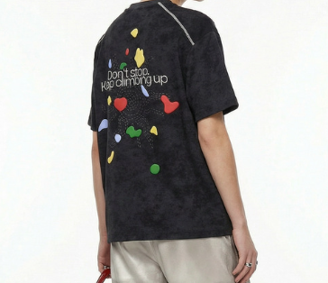 Herren Outdoor T-Shirt "Climbing Snow" – Vintage Grafik-Print Baumwolle Kurzarm für Sommer