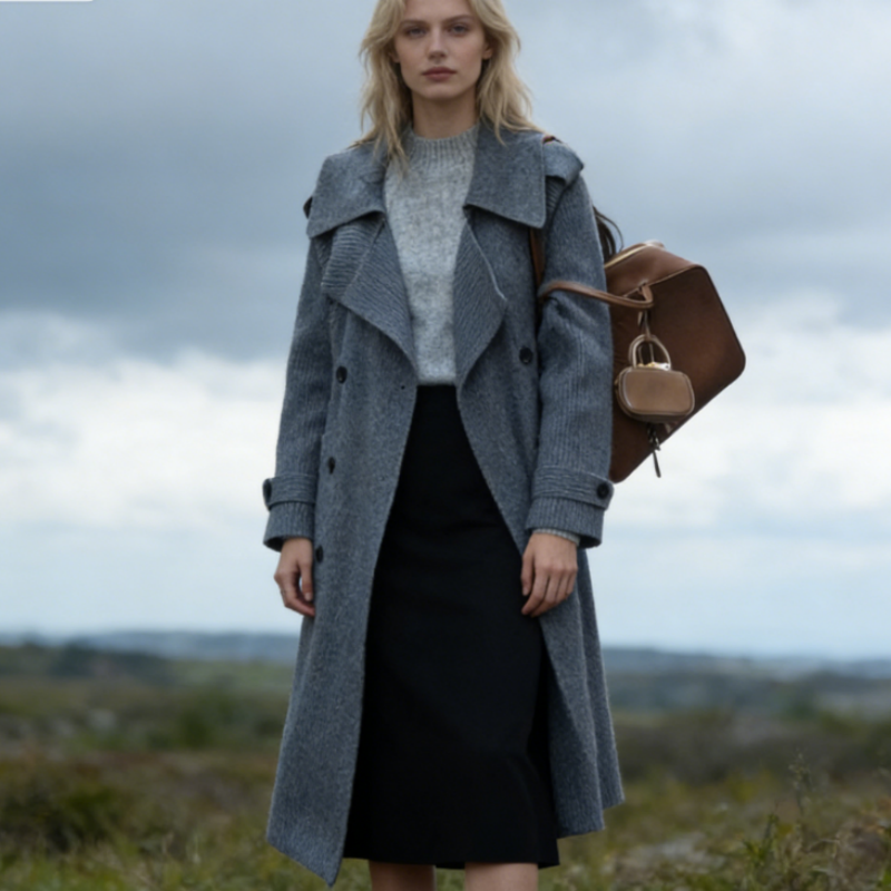 Lange Strickjacke Damen Grobstrick – Kuscheliger Cardigan Oversize für Herbst/Winter