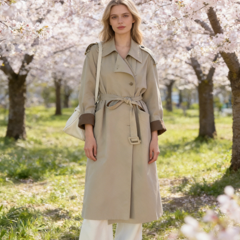 Kurzer Wollmantel mit Schalkragen - Feminine A-Linie & Taillierung