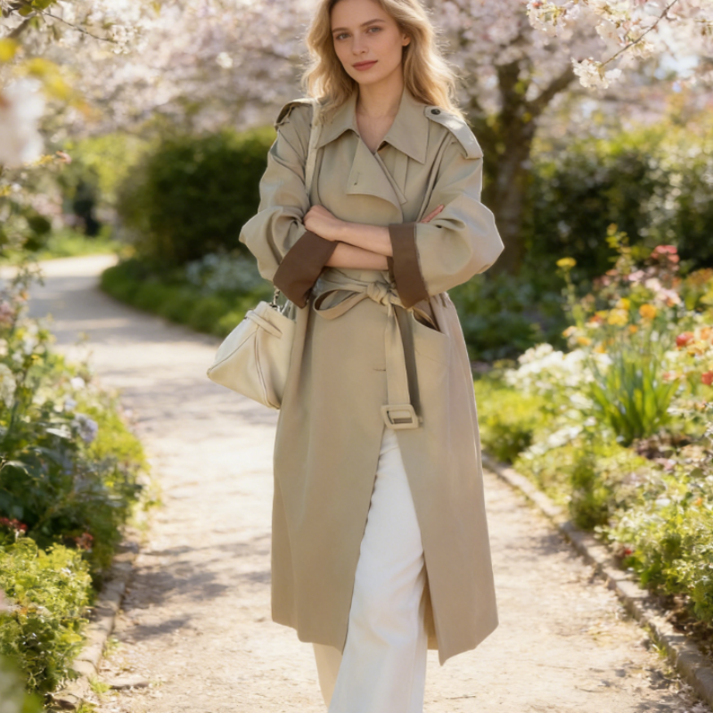 Kurzer Wollmantel mit Schalkragen - Feminine A-Linie & Taillierung