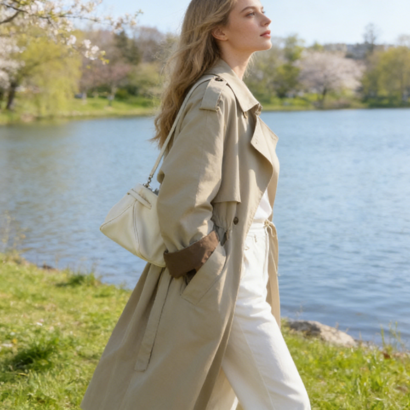 Kurzer Wollmantel mit Schalkragen - Feminine A-Linie & Taillierung