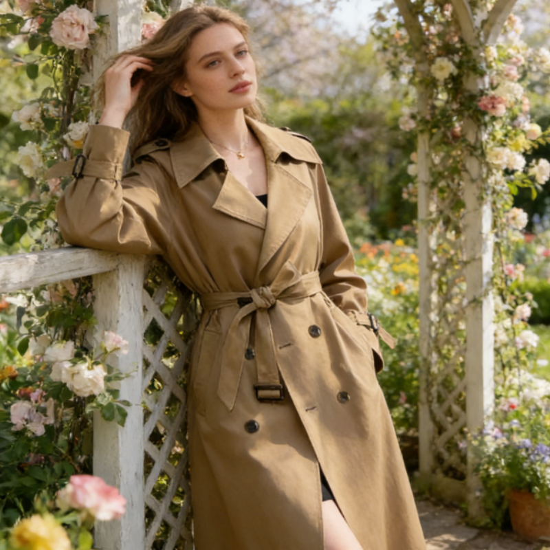 Klassischer Trenchcoat Damen für Frühling & Herbst - Ideale Übergangsjacke