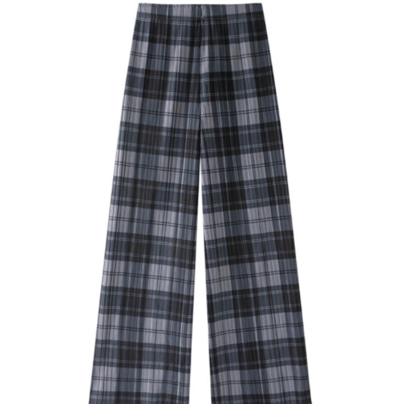 Eleganter Plissee-Rockhose mit Karo-Muster | Gerader Fall & Knitterfrei | Zeitloser Business-Look