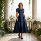 Exquisites Midi-Abendkleid mit Seidenglanz – Elegantes Etuikleid für Besondere Anlässe & Festliche Empfänge