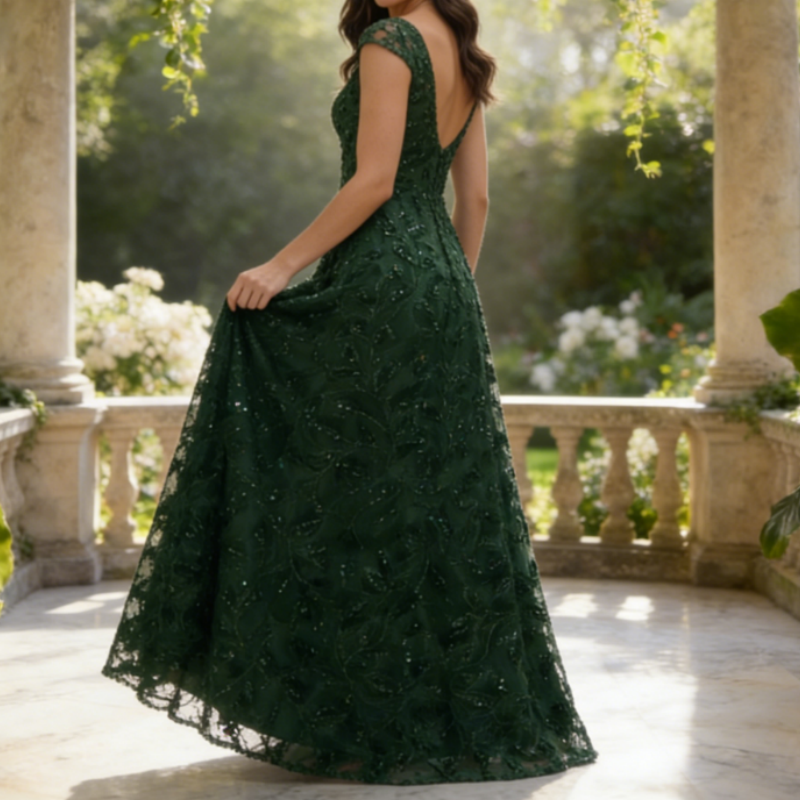 Edles Bodenlanges Abendkleid – One-Shoulder Satin-Kleid mit Eleganter Drapierung in Navyblau