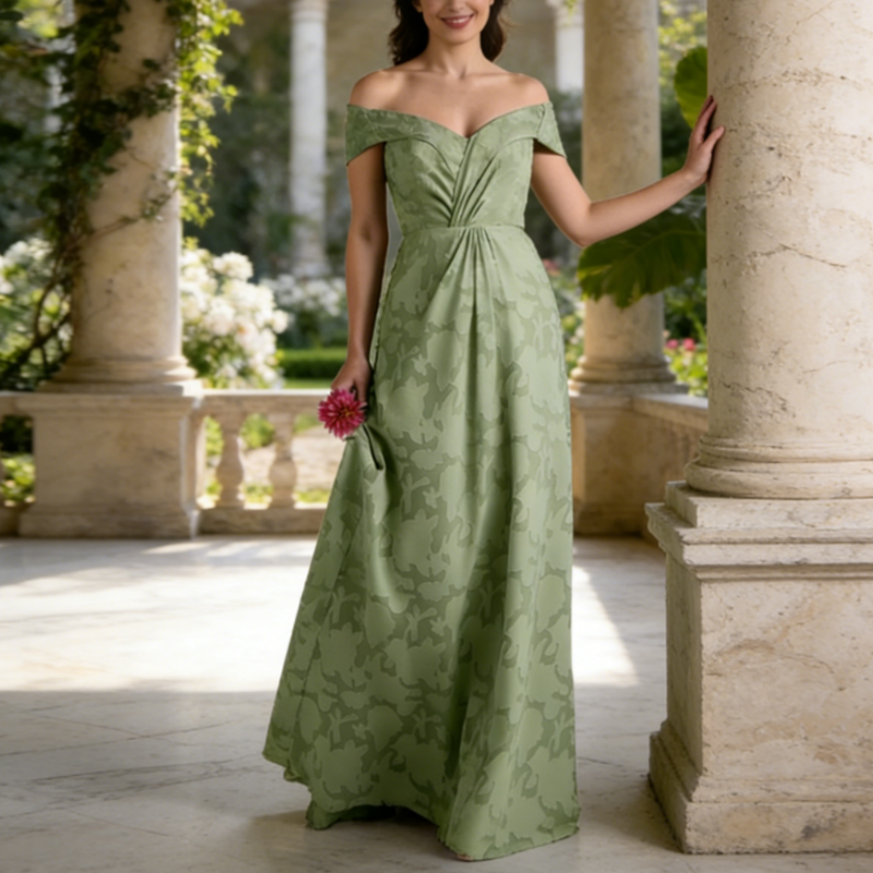 Elegantes Abendkleid mit Pailletten – Dunkelgrün, Figurumspielend & Bodenlang
