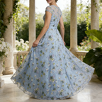 Elegantes Abendkleid mit Floralem Stickerei-Design – Exquisite A-Linie für Gala & Events