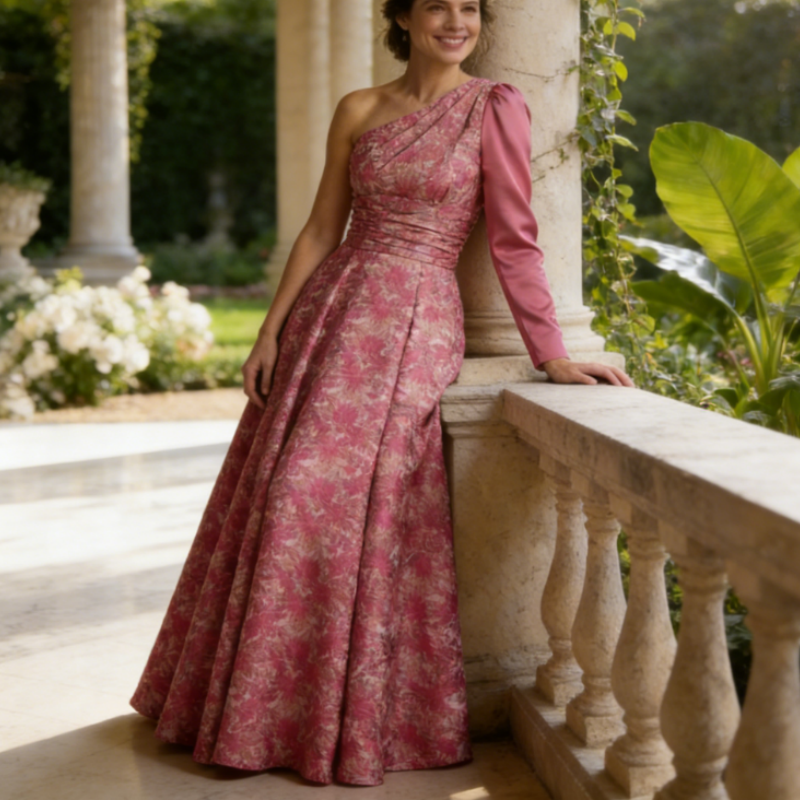 Elegantes Abendkleid mit Floralem Stickerei-Design – Exquisite A-Linie für Gala & Events