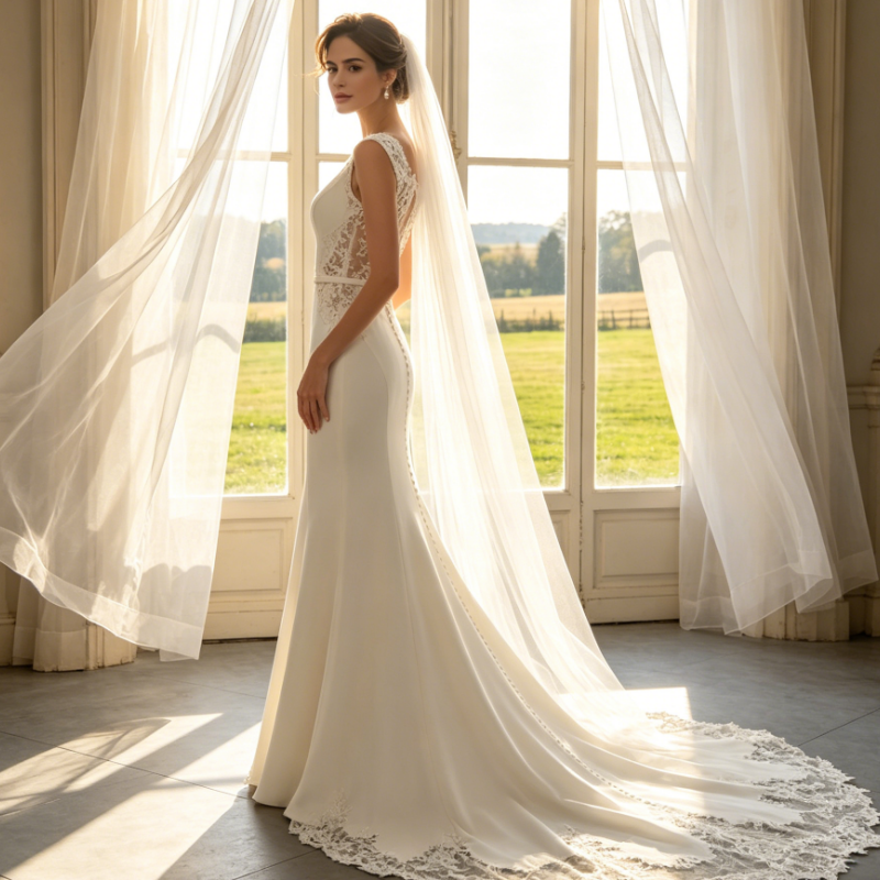 Elegantes Bodenlanges Abendkleid - Ärmelloses Etuikleid mit Spitzenverzierung für Besondere Anlässe