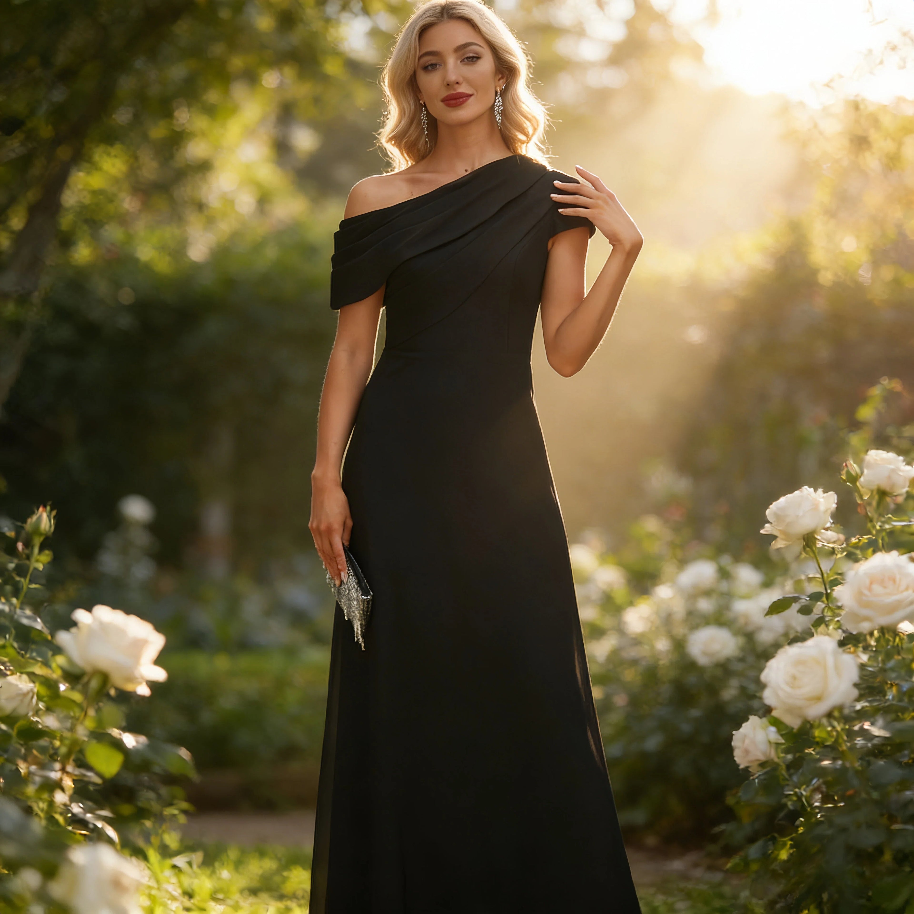 Elegantes Multiway Maxikleid Salbeigrün Rückenfrei Wickeldesign Festliches Abendkleid