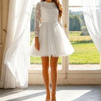 Elegantes weißes Minikleid für festliche Anlässe – Klassisches Cocktailkleid mit zeitlosem Schnitt