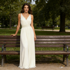 Elegantes Multiway Maxikleid Weiß Rückenfrei Abendkleid mit Elastischer Taille