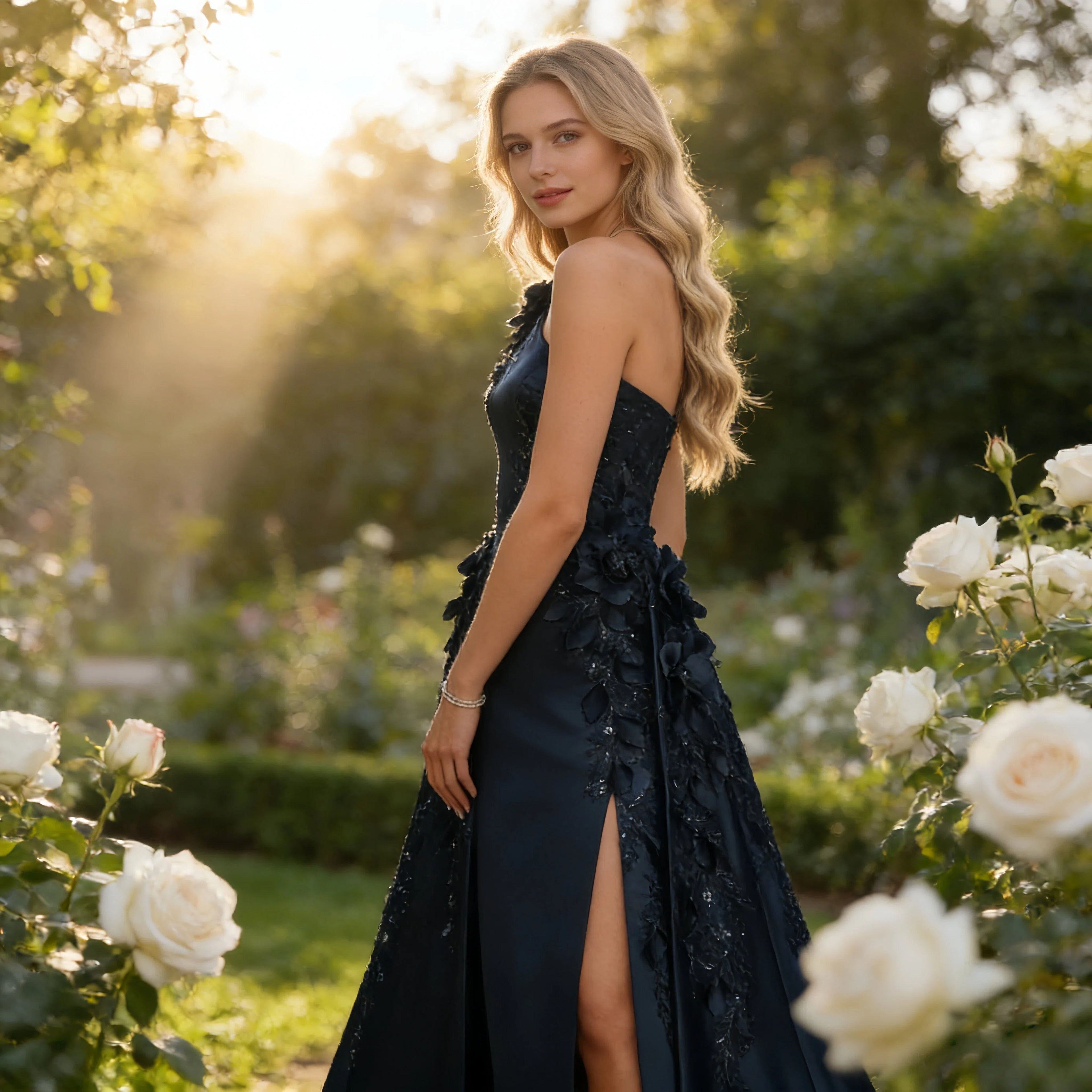 Elegantes Multiway Maxikleid Dunkelviolett V Ausschnitt Rückenfrei Festliches Abendkleid