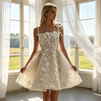Ärmelloses Gala-Kleid mit Blumenstickerei – Tailliertes Partykleid mit ausgestelltem Rock