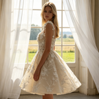 Ärmelloses Gala-Kleid mit Blumenstickerei – Tailliertes Partykleid mit ausgestelltem Rock