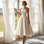 Wadenlanges Galakleid mit ausgestelltem Rock – Festliches Kleid mit Korsagen-Oberteil