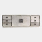 Global Views Metro Long Gray Hair on Hide Cabinet