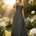 Elegantes Multiway Maxikleid Dunkelgrün Rückenfrei V Ausschnitt Festliches Abendkleid