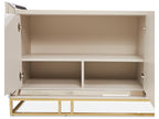 Carmela Rectangular Mirror Console Table in Shimmer Ivory