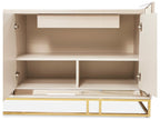 Carmela Rectangular Mirror Console Table in Shimmer Ivory