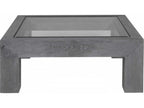 Accolade Square Coffee Table with Beveled Glass Top in Waxed Carbon