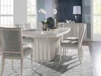 Signature Designs Sarto Extendable Rectangular Dining Table in Cerused White Grey