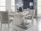 Signature Designs Sarto Extendable Rectangular Dining Table in Cerused White Grey