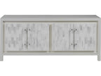 Home Elation White Media Console Table Faux Horn Resin
