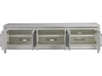 Home Elation White Long Media Console with Faux Horn Resin and Nickel Clasps