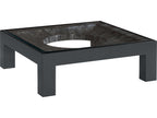 Home Elation Square Coffee Table in Faux Horn Resin and Glass