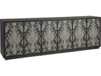 Venerato 99-Inch Media Console TV Stand in Mocha Wood and Fabric