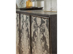Venerato 99-Inch Media Console TV Stand in Mocha Wood and Fabric