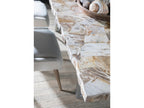 Home Mar Monte Caldera Rectangular Dining Table in Silver with Petrified Wood Top