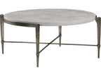 Home Percival Round Coffee Table in Bronze Leaf with White Agate Top